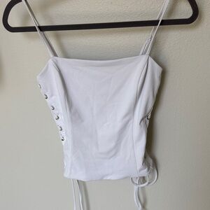 Elegant White Lace-Up Camisole